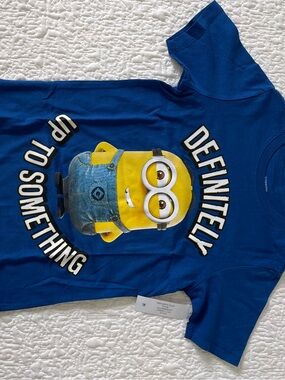 Blue Kids Short-Sleeve Tee with Minion Graphic